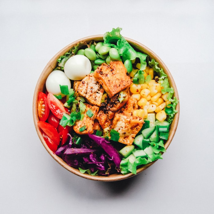 Plated dish photographed from above